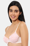 Amante Padded Wired Full Coverage Lace Bra - Angel White Bridal Red — thumbnail 2